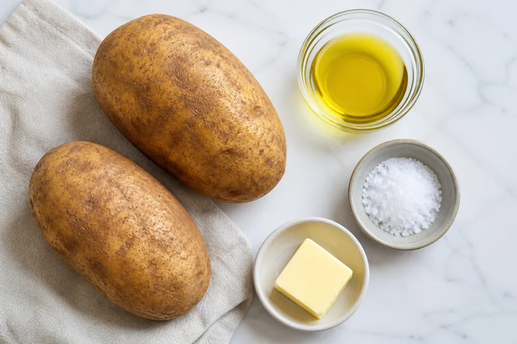 Ingredients for bake potato air fryer recipe