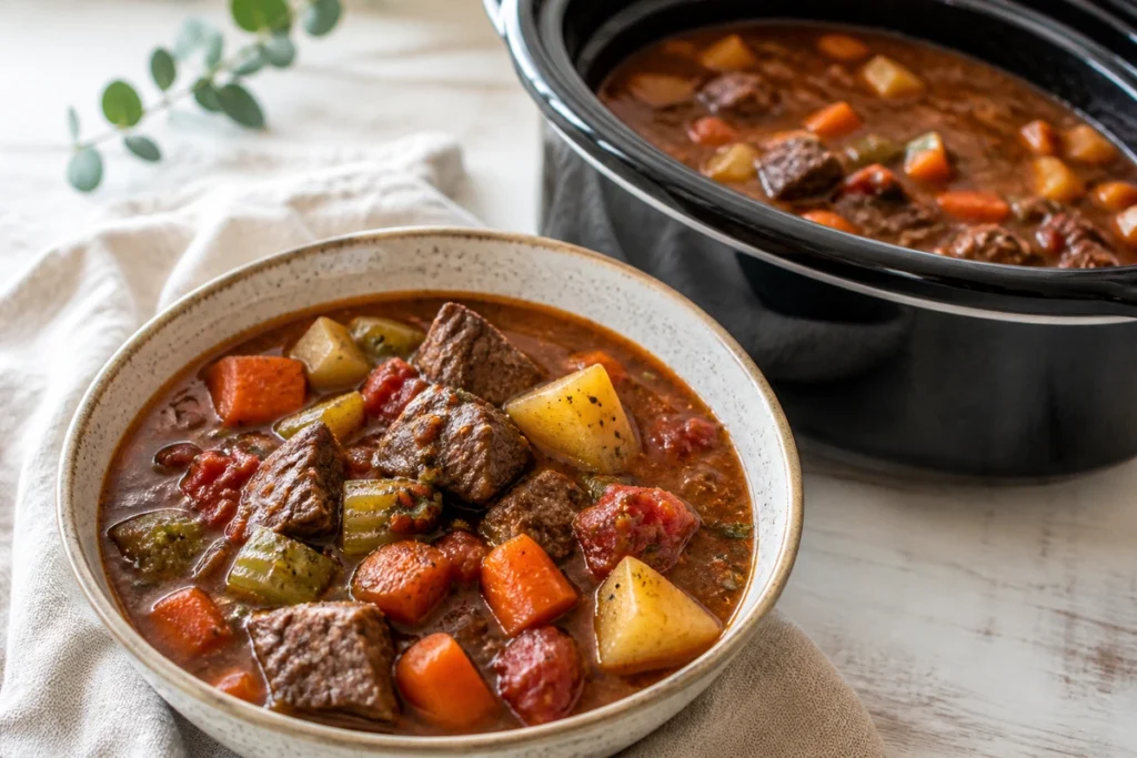 Beef and Vegetable Soup Slow Cooker Recipe (Deep Flavour, Easy)