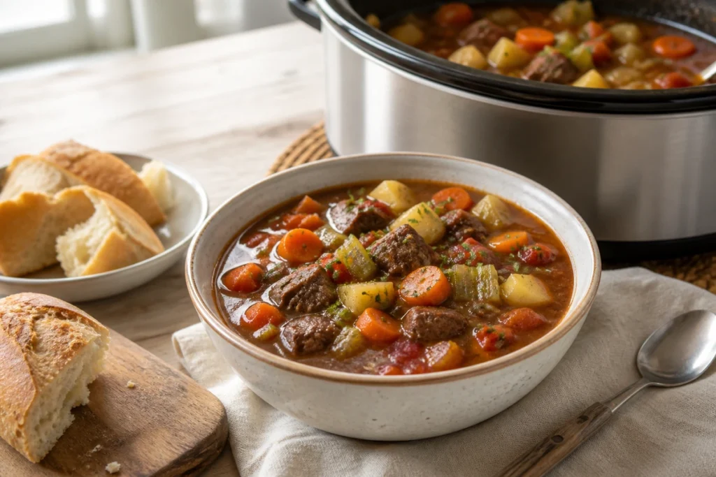 beef and vegetable soup slow cooker recipe