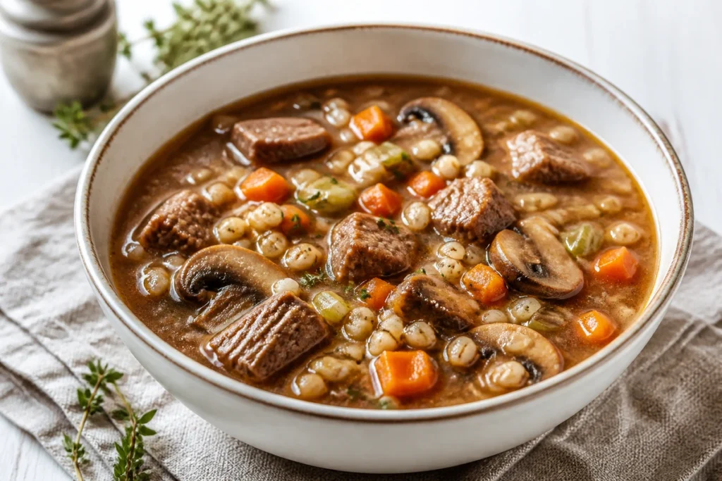Beef Barley Vegetable Soup Recipe (Hearty, Never Sludgy)