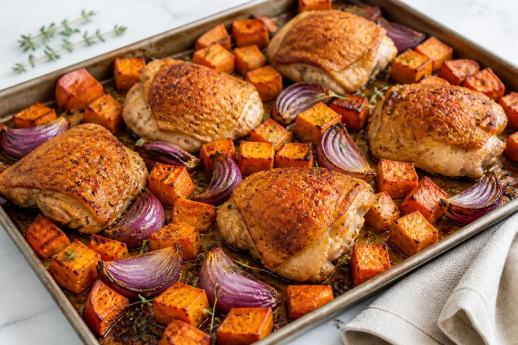 Chicken and Sweet Potato Recipes (One-Pan Dinners)