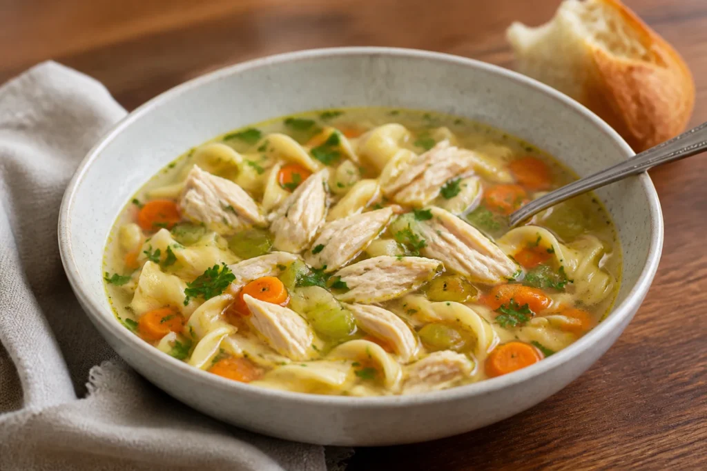 chicken noodle soup recipe with rotisserie chicken