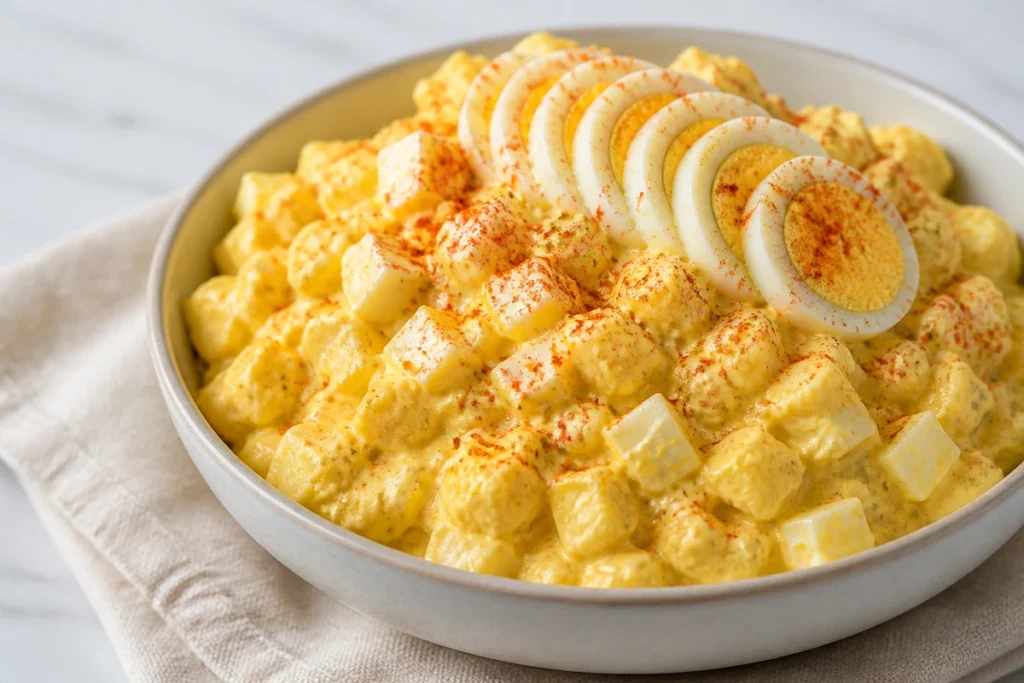 Deviled Egg Potato Salad Recipe with Mashed Yolks