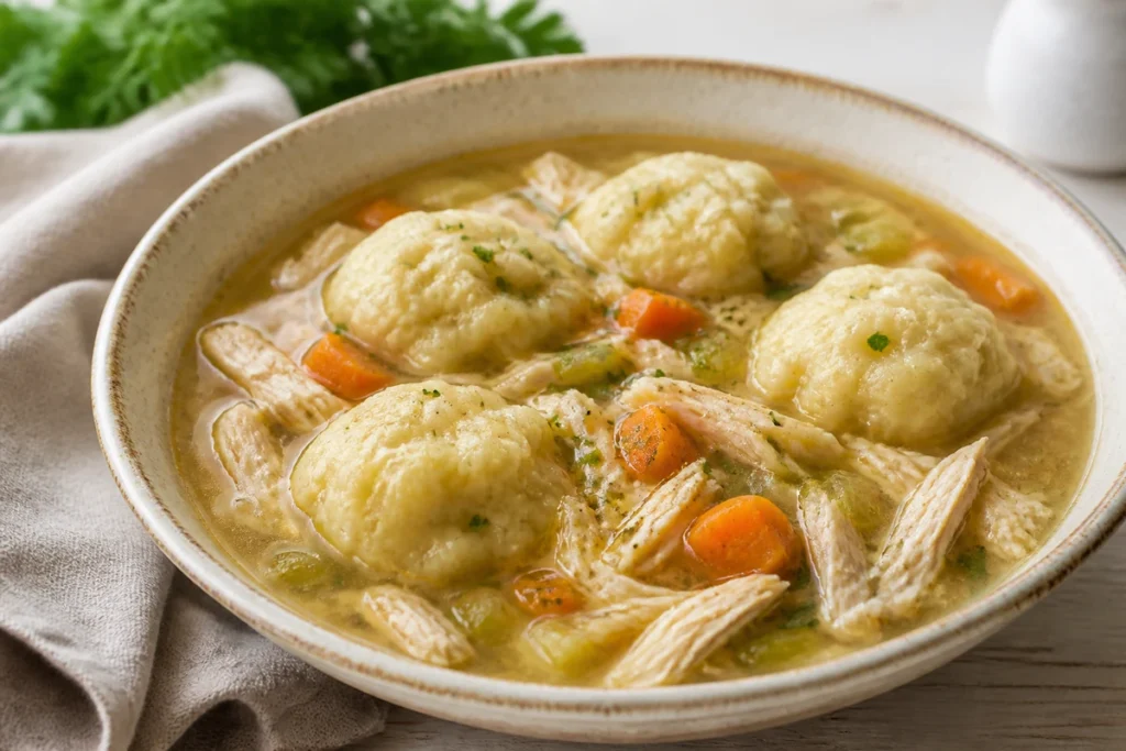 Grandma’s Chicken and Dumplings Recipe (Fluffy Drop Dumplings)
