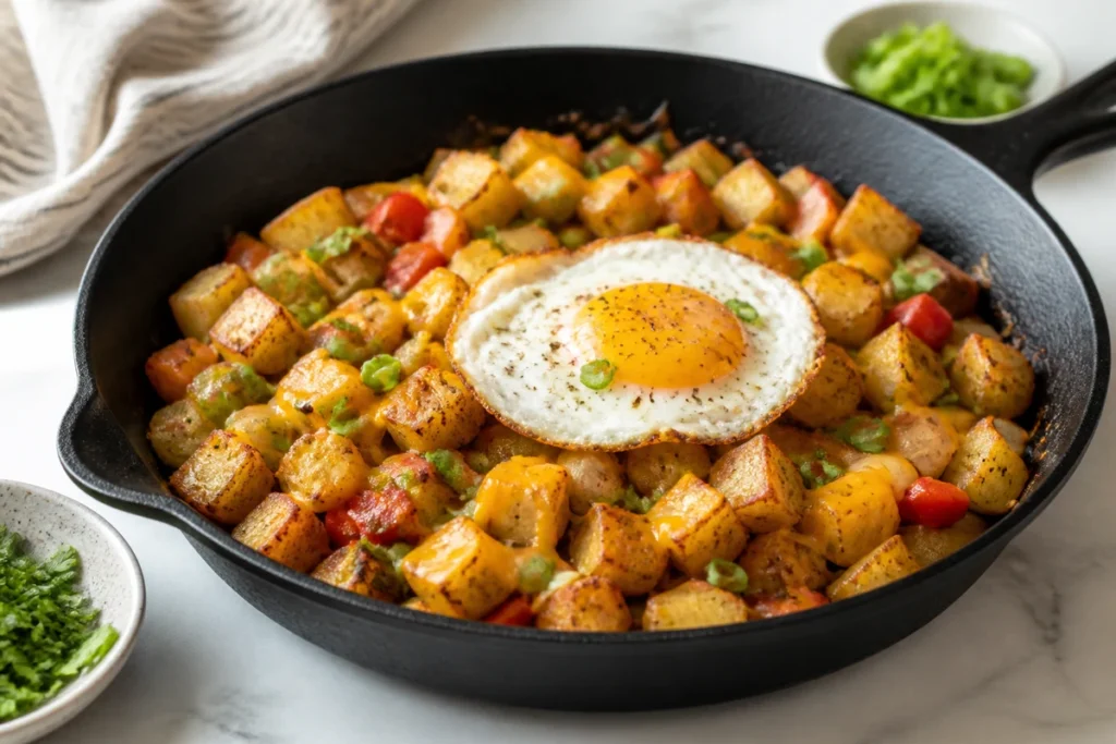 Leftover baked potato served