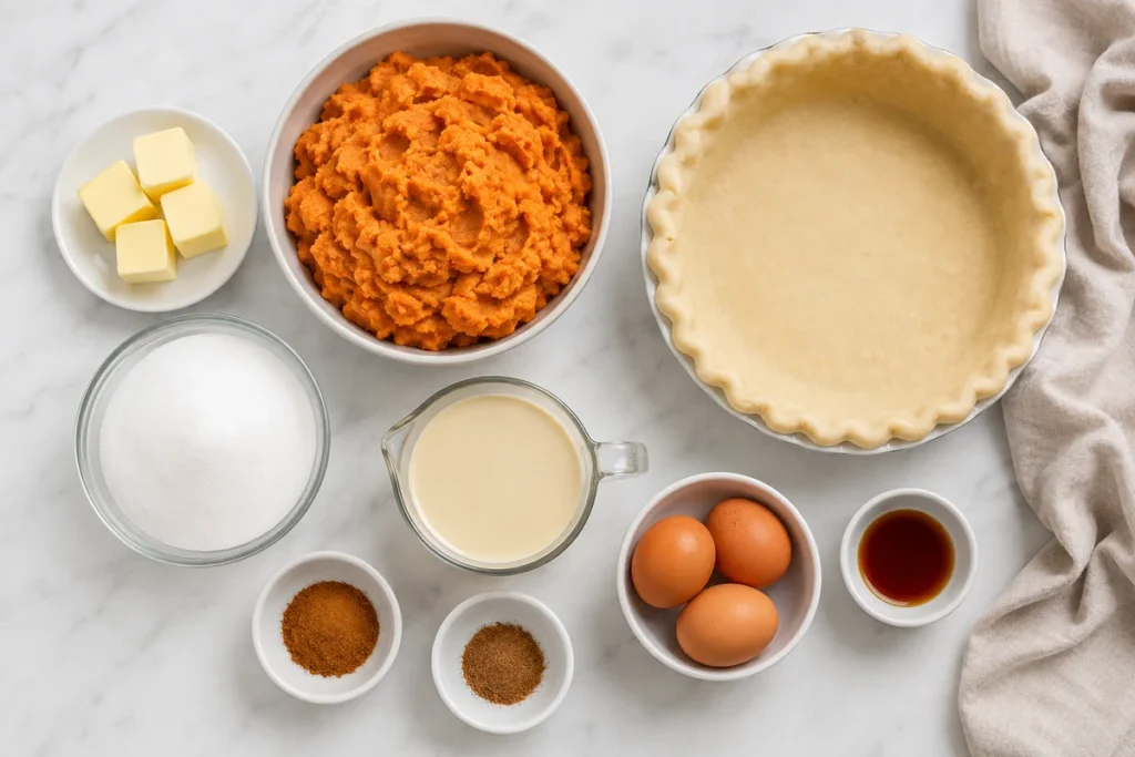 Ingredients for patti labelle sweet potato pie recipe