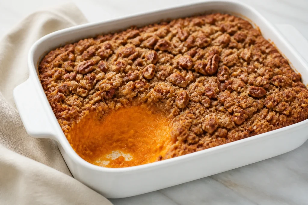 Sweet Potato Souffle Recipe (Southern Pecan-Topped)