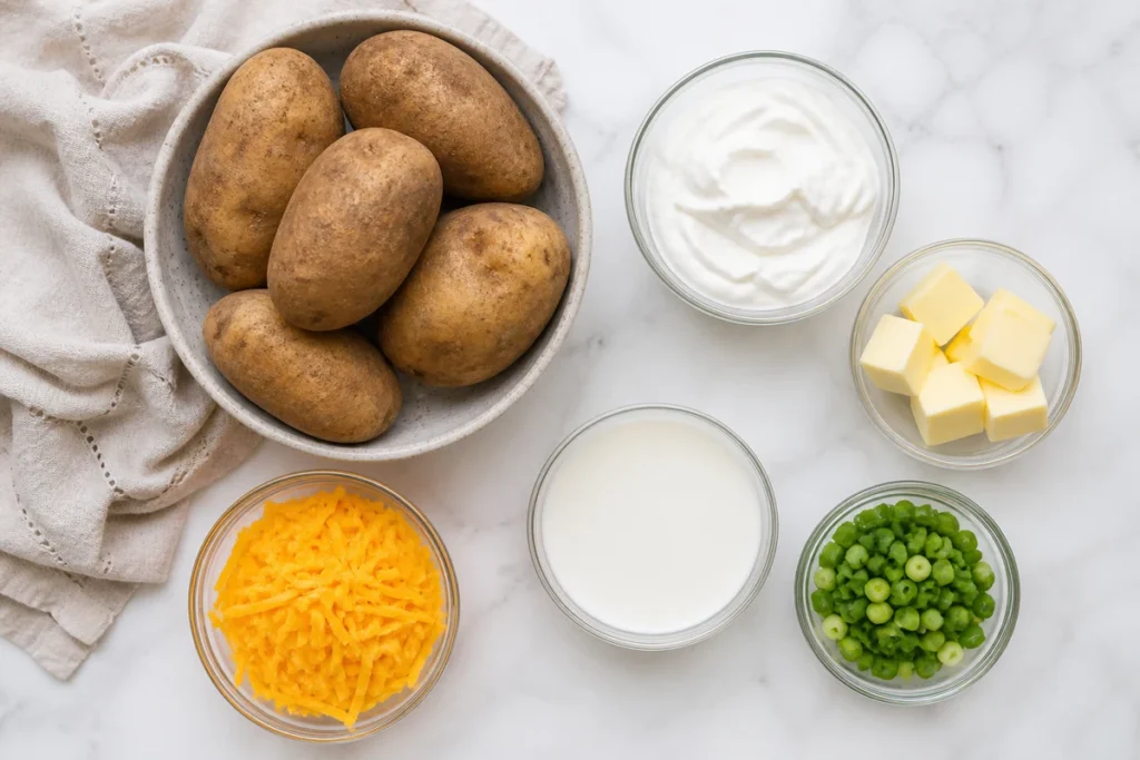 Ingredients for twice baked potato casserole recipe