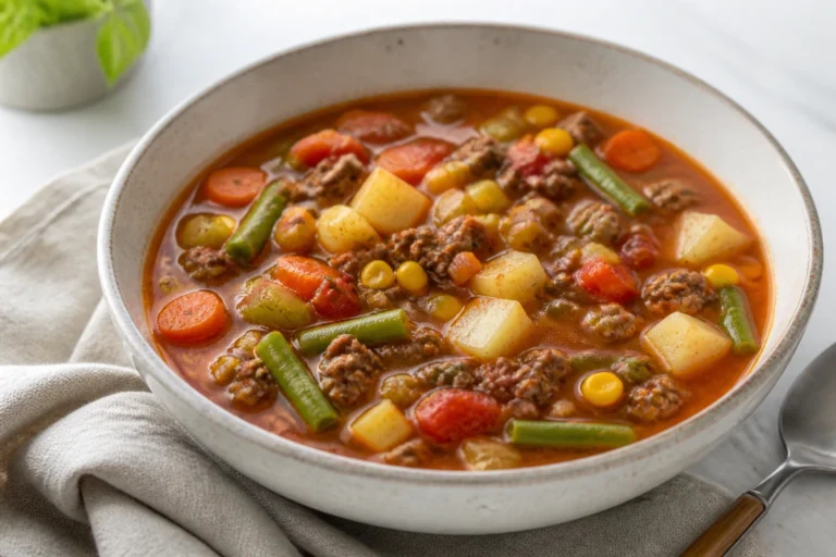 Vegetable Soup Recipe With Ground Beef (Fast, Not Greasy)