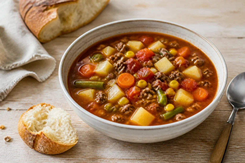 vegetable soup recipe with ground beef