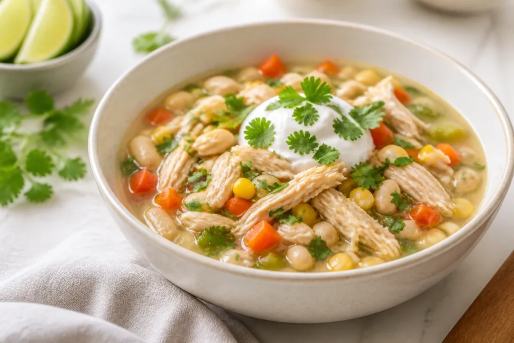 White Chicken Chili Recipe Healthy (Creamy, Lightened)