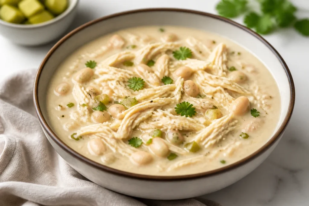White Chicken Chili Recipe With Cream Cheese (Silky, No Lumps)