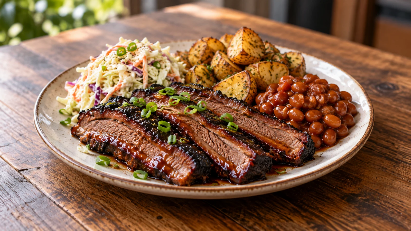 Beef brisket recipe oven plated and served