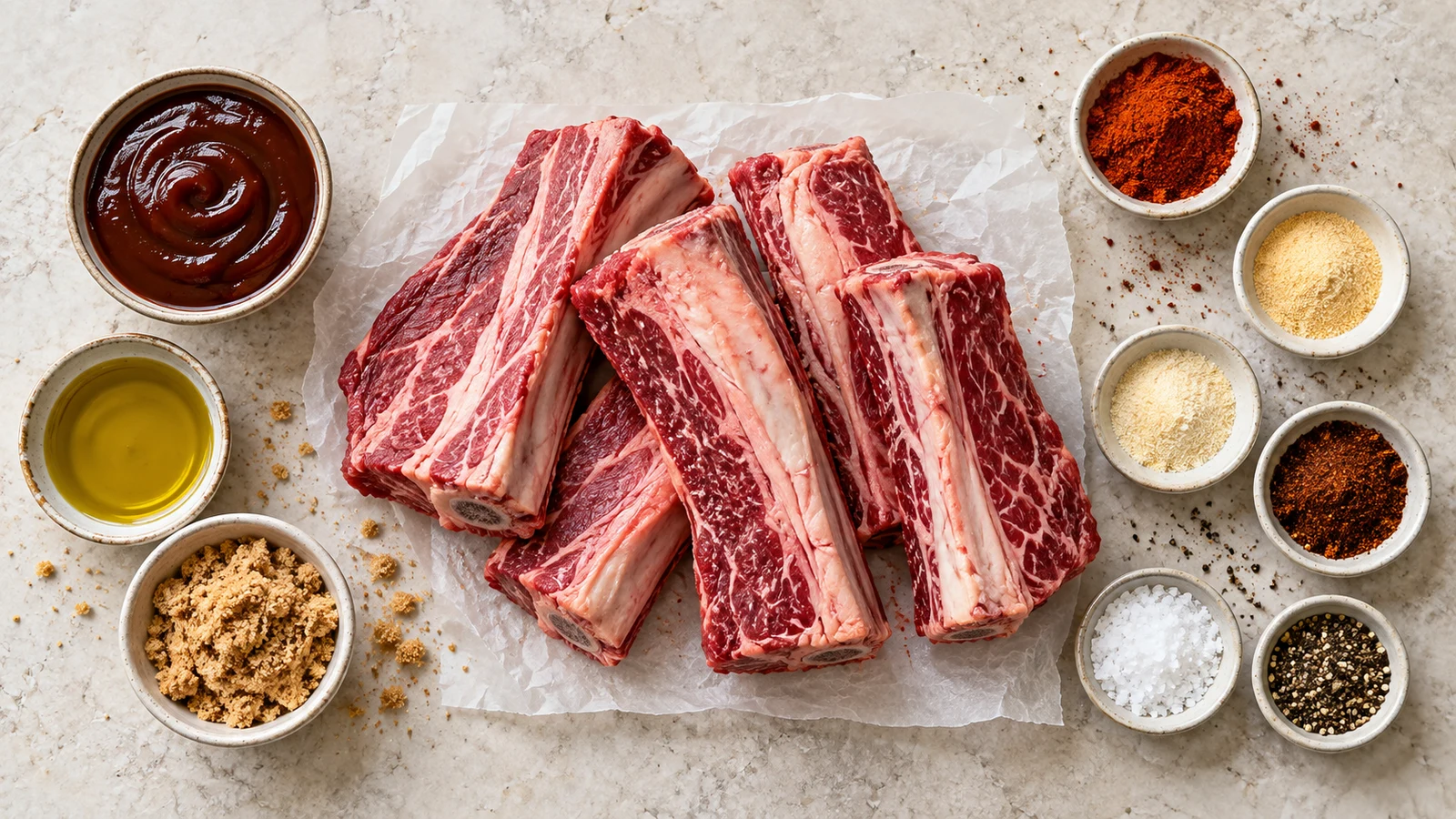 Ingredients for beef ribs recipe oven
