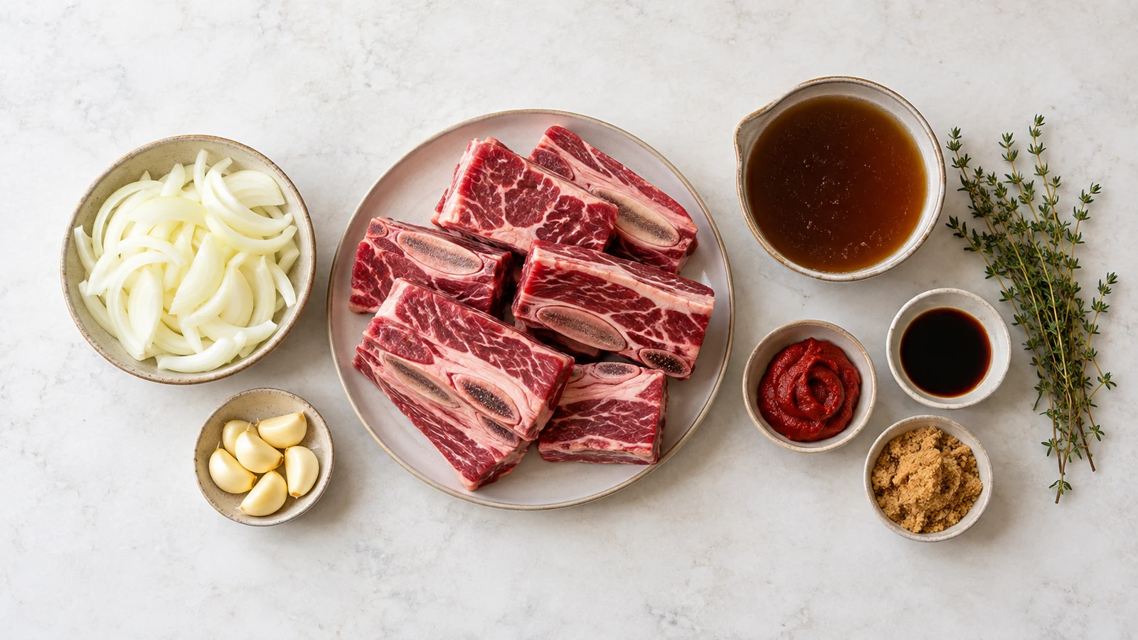 Ingredients for beef ribs recipe slow cooker