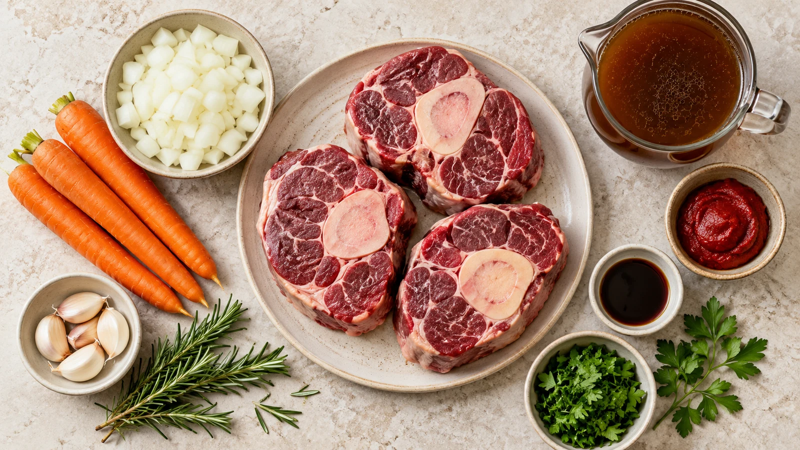 Ingredients for beef shank recipe slow cooker
