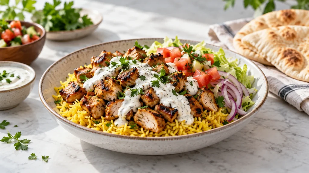 Perfect halal cart chicken with Golden Basmati Rice