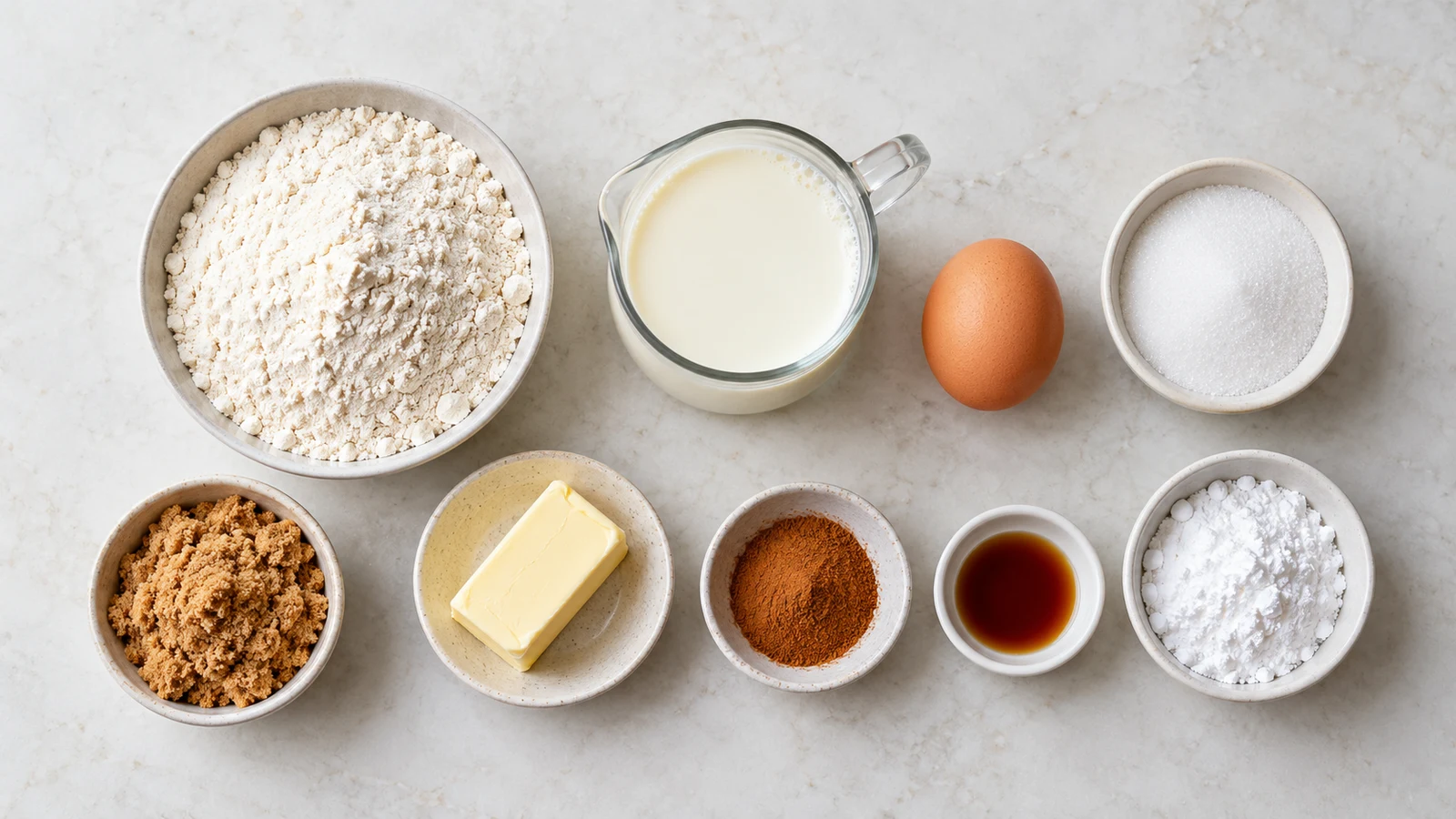 Bisquick coffee cake recipes ingredients arranged in a clean, sunlit flat lay