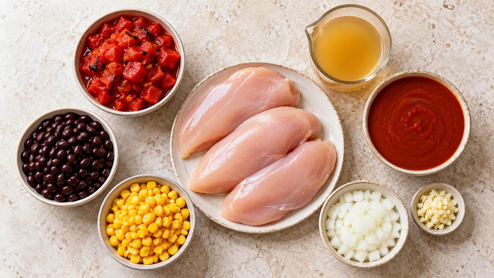 Ingredients for chicken tortilla soup recipe crock pot