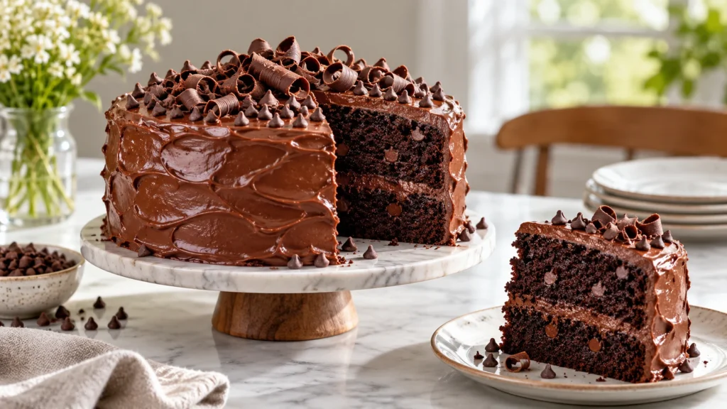 Easy chocolate chocolate chip cake recipe