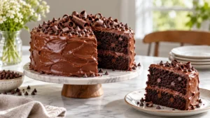 Easy chocolate chocolate chip cake recipe
