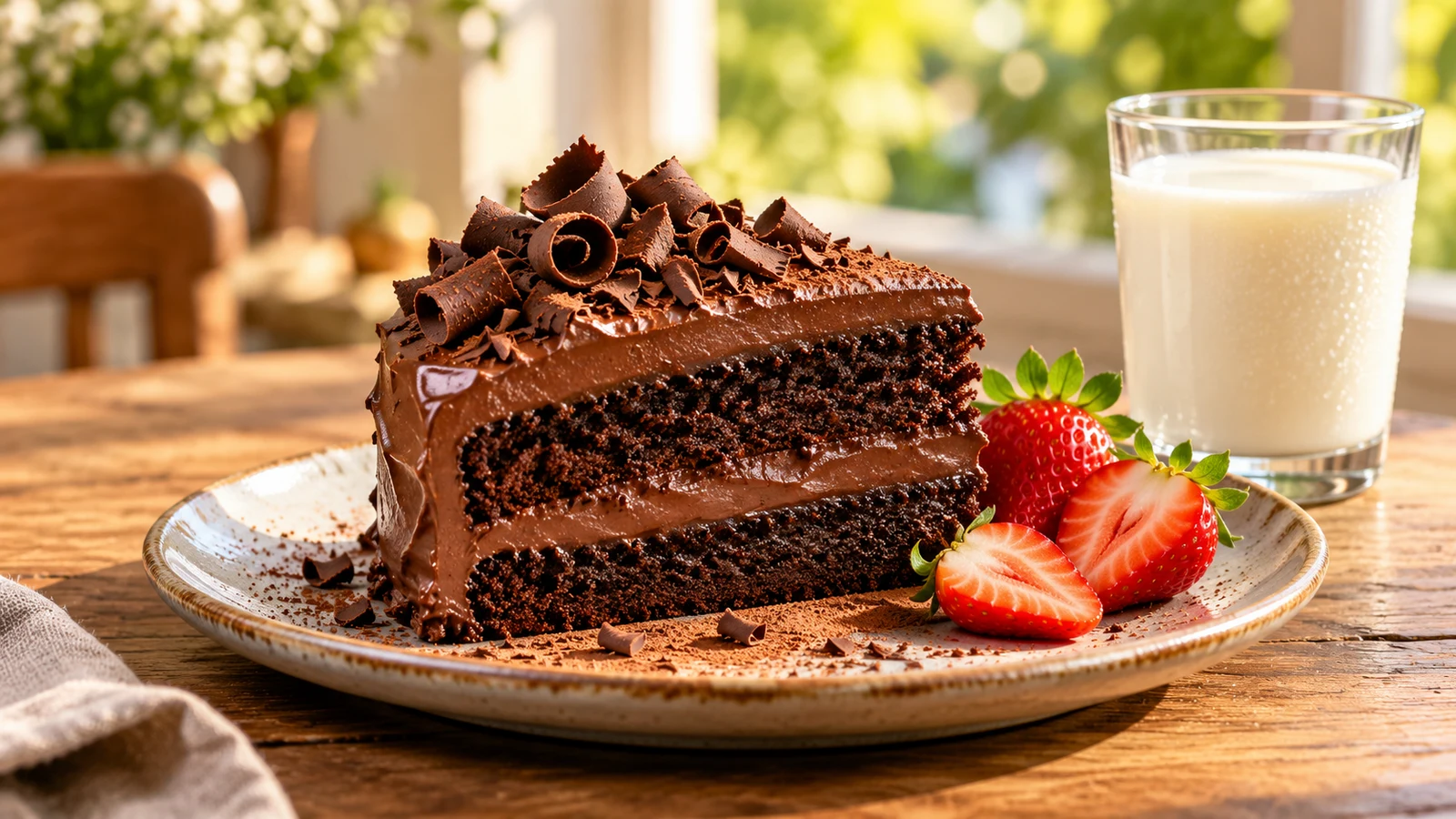 Chocolate icing recipe for cake plated and served