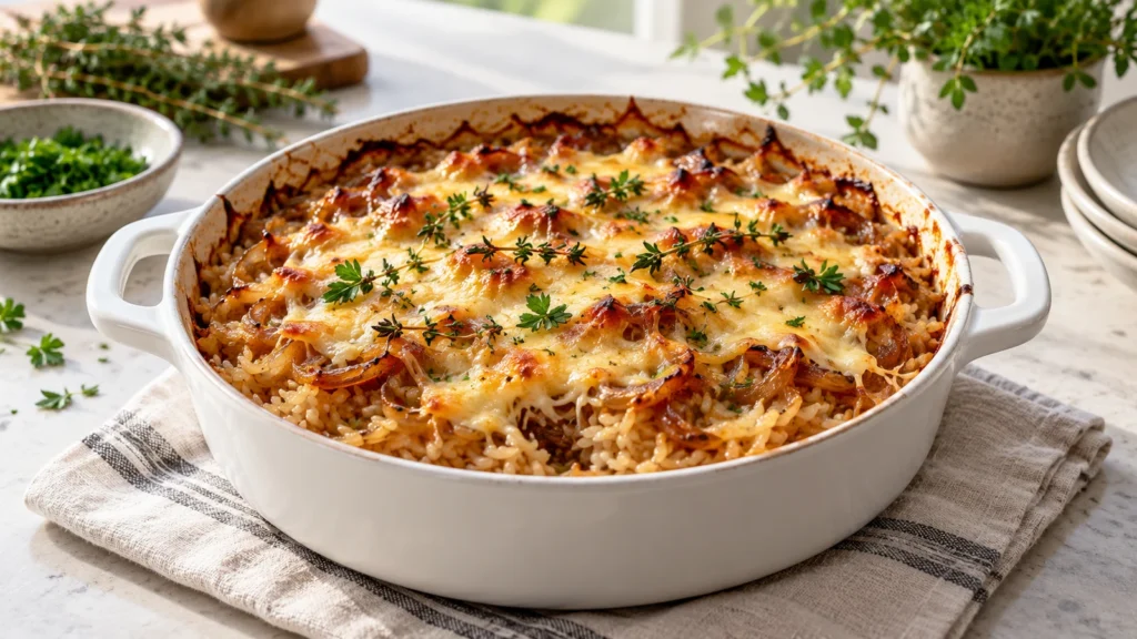 Easy French Onion Soup Rice Recipe: Buttery Perfection