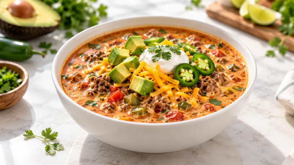 Easy keto taco soup recipe: Creamy, Proven Comfort