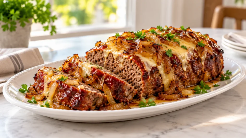Easy, Savory meatloaf recipe using french onion soup