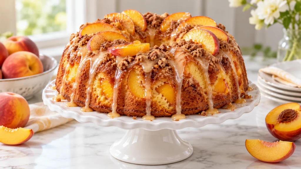 Best Moist Peach Cobbler Pound Cake Recipe
