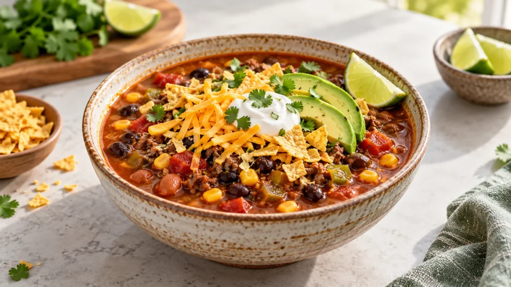 Easy recipe for taco soup: Bold, Irresistible Comfort