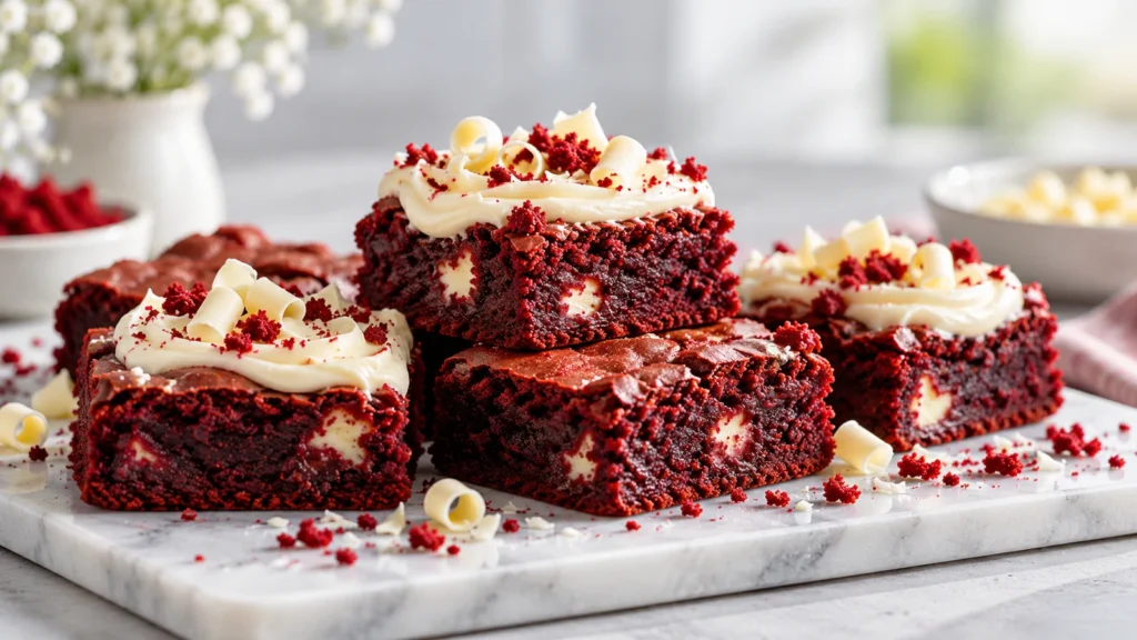 Easy red velvet cake brownies recipe: Fudgy Perfection