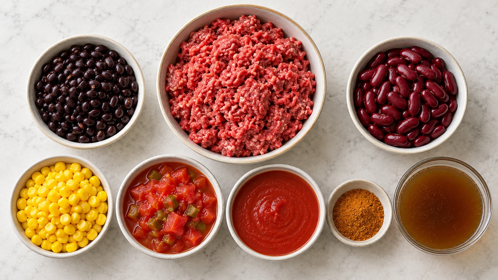 Ingredients for taco soup recipe crock pot