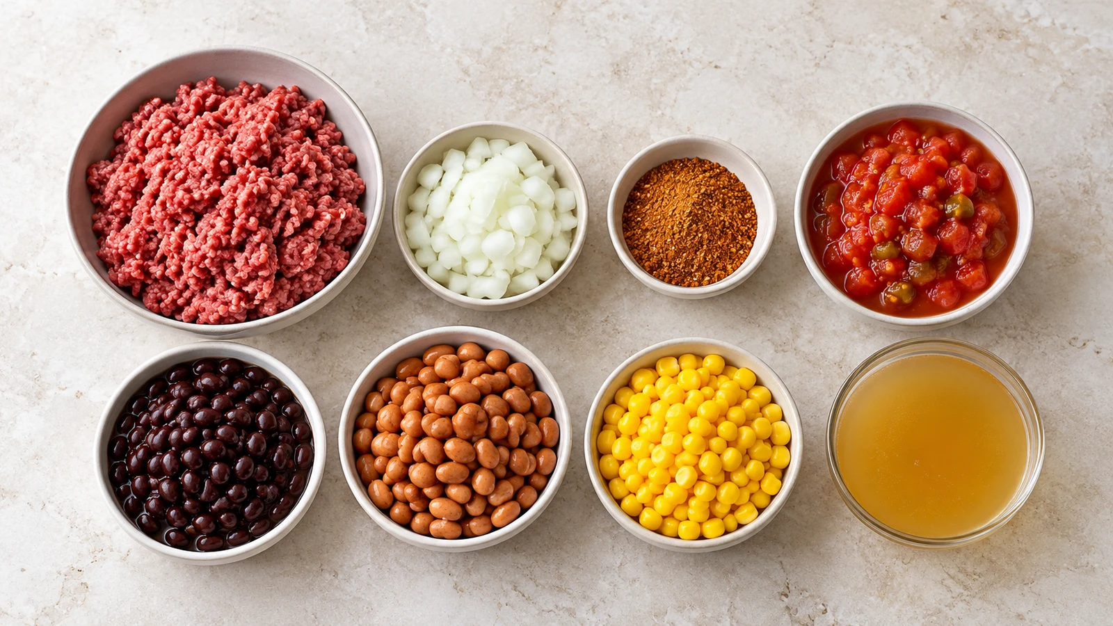Ingredients for taco soup recipe crockpot