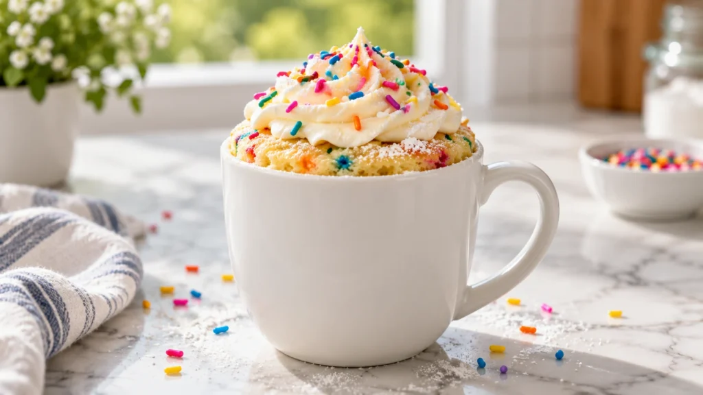 Easy vanilla mug cake recipe in 5 Minutes