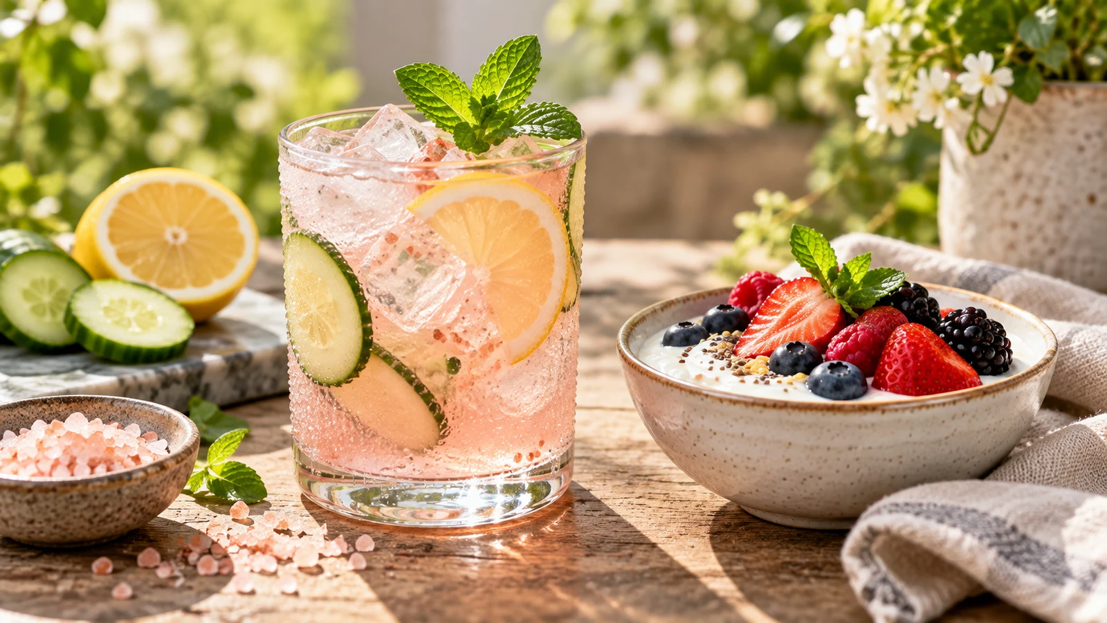 What is the recipe for the pink salt trick plated and served